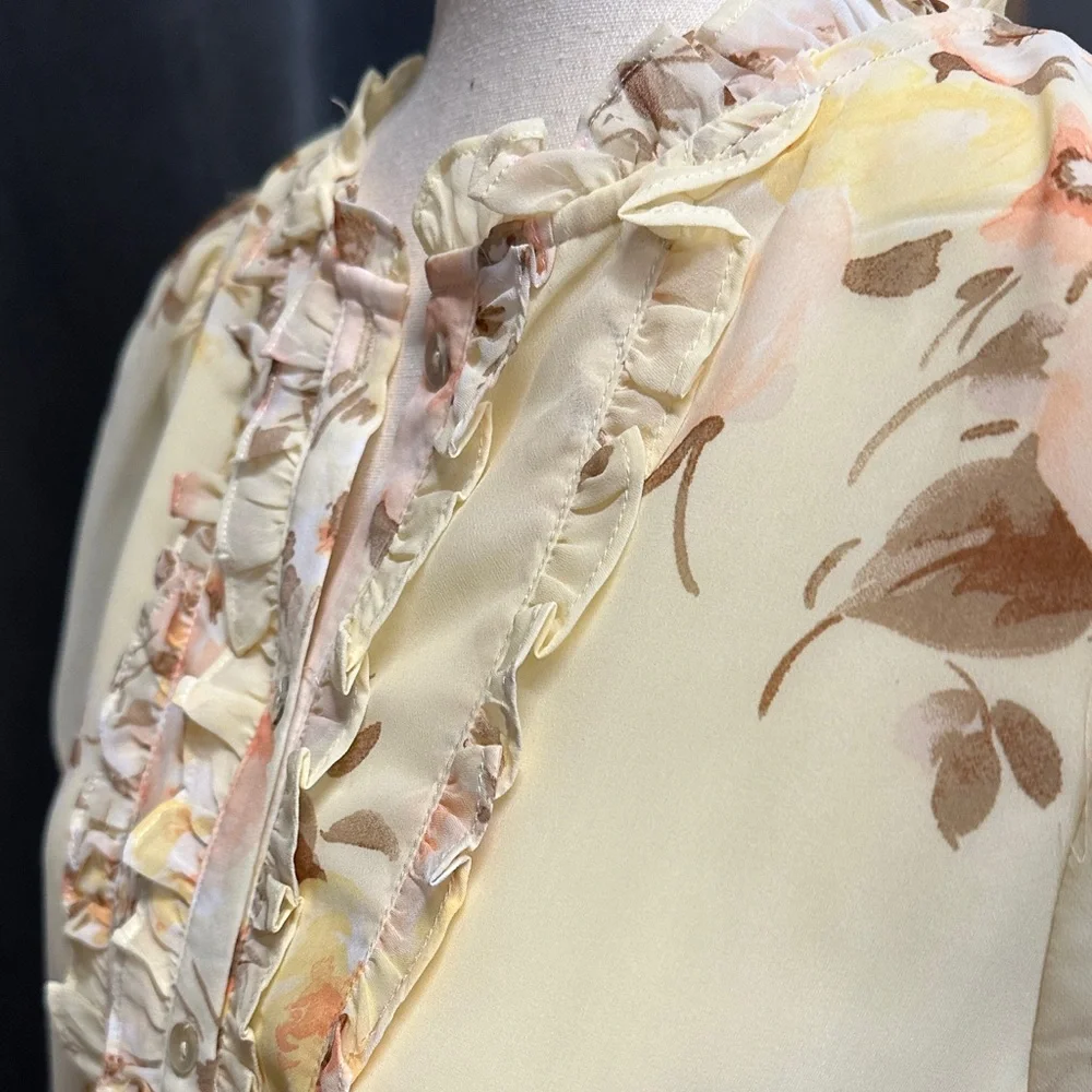 Doe & Rae Floral Ruffle Blouse - Soft Yellow - Picture 7 of 7